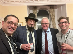 Dialoguing on community are l-r: Rabbi Alex Goldberg, Rabbi Yechezkel Mandelbaum, Francis Davis, Sam Howson (film maker), Credit: Francis Davis