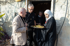 Archbishop of York (left) visiting a Palestinian home, Credit: Andrea Krogmann, Office of the Archbishop of York