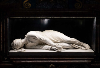 Saint Cecilia, Sculpture by Stefano Maderno, Sculpted in 1599-1600, White marble © Santa Cecilia in Trastevere, Rome / Christian Art