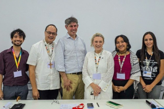 Alistair Dutton (centre) with speakers at the Caritas Internationalis panel at COP30, Credit: Vatican News