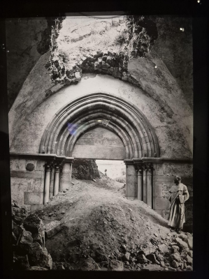 Dominican priest inside the Great Mosque (Al Umari), which was originally a Crusader church dedicated to St John the Baptist