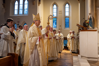 Bishop Hudson at Dedication of St Benedict's church in Gillingham. Image: Diocese of Plymouth
