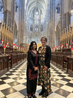 Ribqa Nevash and Dr Caroline Hull in Westminster Abbey Image © ACN