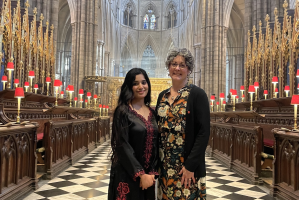 Ribqa Nevash and Dr Caroline Hull in Westminster Abbey Image © ACN
