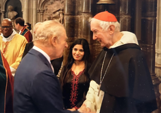 King Charles with Ribqa Nevash and Cardinal Timothy Radcliffe at Westminster Abbey