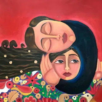 The single's official design by Gazan painter Malak Mattar, additional artwork by Cameron JL West.