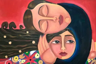 The single's official design by Gazan painter Malak Mattar, additional artwork by Cameron JL West.