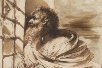 St John the Baptist in Prison, Visited by Salomé, Drawing possibly by Guercino, 17c © Princeton University Art Museum. Gift of Nathan V Hammer