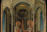 The Annunciation to Zacharias by Giovanni di Paolo, painted1455-1460, Tempera and gold on wood © Metropolitan Museum, New York