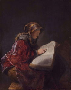 The Prophetess Anna Reading by Rembrandt, 1631. Oil on oak panel © Rijksmuseum, Amsterdam