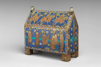 Reliquary of the Journey and Adoration of the Magi,  Made in Limoges, France, 1200,  Champlevé enamel on gilded copper; rock crystal; wood core  © The Metropolitan Museum, New York