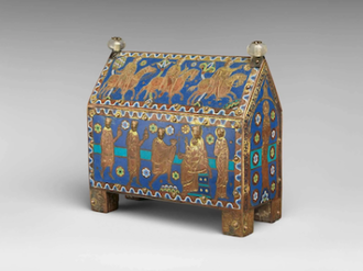 Reliquary of the Journey and Adoration of the Magi,  Made in Limoges, France, 1200,  Champlevé enamel on gilded copper; rock crystal; wood core  © The Metropolitan Museum, New York