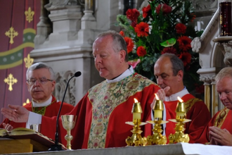 Archbishop Martin celebrating Mass in St Peter's Church, Drogheda,  Armagh, for 400th anniversary of birth of St Oliver Plunkett (CCO archive)