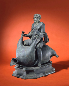 Silenus riding a wineskin, fountain figure, Replica of 1st century BC statue from the Villa dei Papiri, Herculaneum © The Penn Museum, Pennsylvania, USA