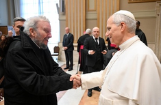 Pope Leo XIV meets  Kiko Argüello, co-founder of the Neocatechumenal Way  @Vatican Media