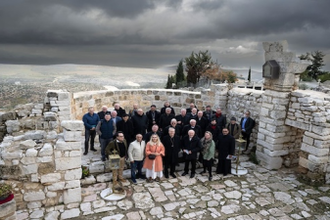 Holy Land Co-Ordination Bishops in Taybeh - last Christian village in the West Bank