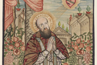 Saint Francis de Sales, Anonymous, 18th century, Prayer card © Metropolitan Museum, New York