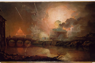 Fireworks at Castel Sant'Angelo by Joseph Wright of Derby, 1774-1778 © Birmingham Museum and Art Gallery Trust