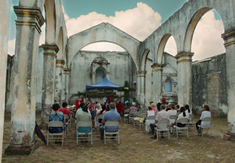 A service taking place in a demolished church in Floro Perez, Holguin Diocese, Cuba. Image © ACN