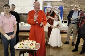 Cardinal Vincent on a recent parish visit - to St Thomas More's, Manor House