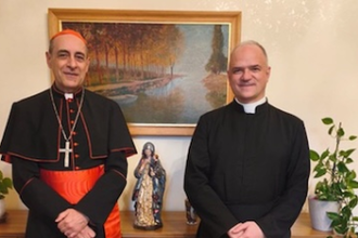 Cardinal Victor Fernández with  Fr Davide Pagliarani - Image:  Vatican Media
