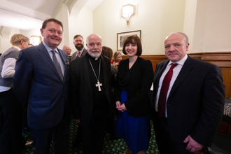 l-r: Paul Barber, Bishop Marcus Stock, Bridget Phillipson MP and Mike Kane MP. Image by: M Mazur CBCEW