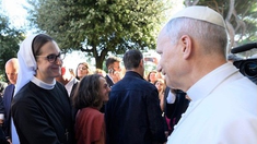 Pope Leo and Sr Nina meeting in October 2025