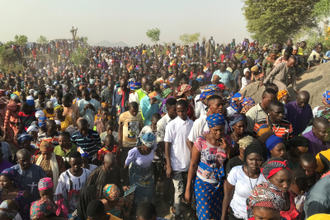 Annual Stations of the Cross with Bishop Doeme at Holy Mountain of the Cross pilgrimage Centre, Whuabazhi, Maiduguri Diocese. Image © ACN