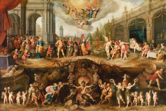 Mankind's Eternal Dilemma - The Choice Between Virtue and Sin, by Frans Francken the Younger, 1633, oil on panel © Dorotheum Vienna