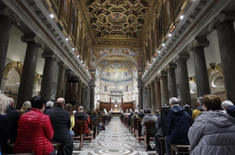 Prayer vigil at the Basilica of Santa Maria