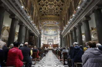 Prayer vigil at the Basilica of Santa Maria
