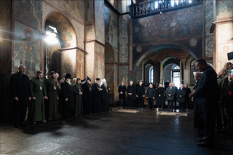 Ecumenical prayer in St Sofia Cathedral, Kyiv with heads of Ukraine's churches, European leaders, President Zelenskyy and first lady Olena Zelenska. Photo: Office of the President of Ukraine