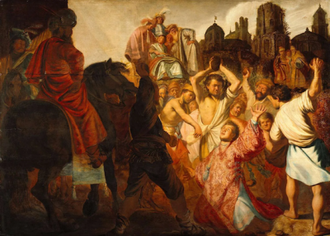 The Stoning of Saint Stephen by Rembrandt , 1625 © Musée des Beaux-Arts de Lyon, Lyon