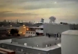 Drones hit oil refinery.  Screenshot