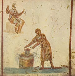Christ and the woman drawing water  Catacomb of Callistus, Rome. 2C AD