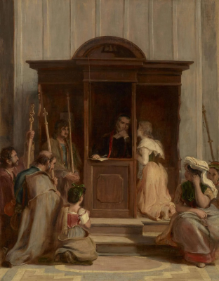 The Confessional, by Sir David Wilkie, 1827,  Oil on canvas  © National Galleries of Scotland