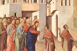 Duccio di Buoninsegna: Healing of the Blind Man. Wiki image