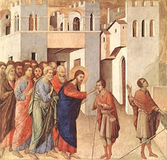 Duccio di Buoninsegna: Healing of the Blind Man. Wiki image