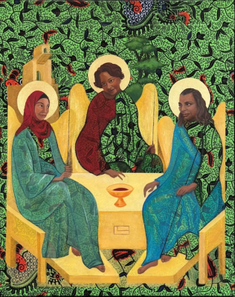 Hospitality of Abraham-After Rublev, 2025    Meg Wroe