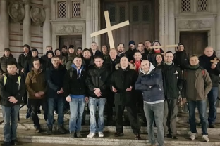 At Westminster Cathedral after their 19k walk