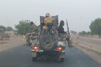 Military support driving towards Maiduguri in 2024 © ACN