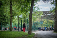 23 May 2022, Ukrainian children in Romashka sports complex, Zolotaya Kosa, SW Russia near border with Ukraine. There are several hundred children there mostly taken from orphanages
