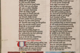 The Last Supper: Jesus handing Judas a morsel of Bread (left illustration) and Jesus washing feet of the Disciples (illustration on right),  Unknown, Br Philipp,1400-1410  © The John Paul Getty Museum, Los Angeles