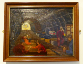 Underground train - painting by David Lawrance