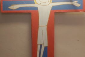 Cross painted by Frere Yves osb, Abbey La Ouerre qui Vire.