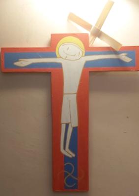 Cross painted by Frere Yves osb, Abbey La Ouerre qui Vire.