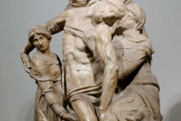 The Florence Pieta, Nicodemus taking down Christ from the Cross,  by Michelangelo di Lodovico Buonarroti Simoni. Unfinished marble sculpture,1547-1555  ©Museo dell'Opera del Duomo in Florence