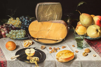 Still Life with Fruit, Nuts and Cheese by Floris van Dyck  1613  © National Gallery London