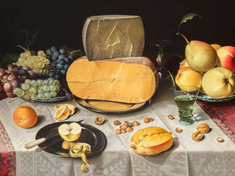 Still Life with Fruit, Nuts and Cheese by Floris van Dyck  1613  © National Gallery London