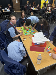 St John Plessington students designing their board game